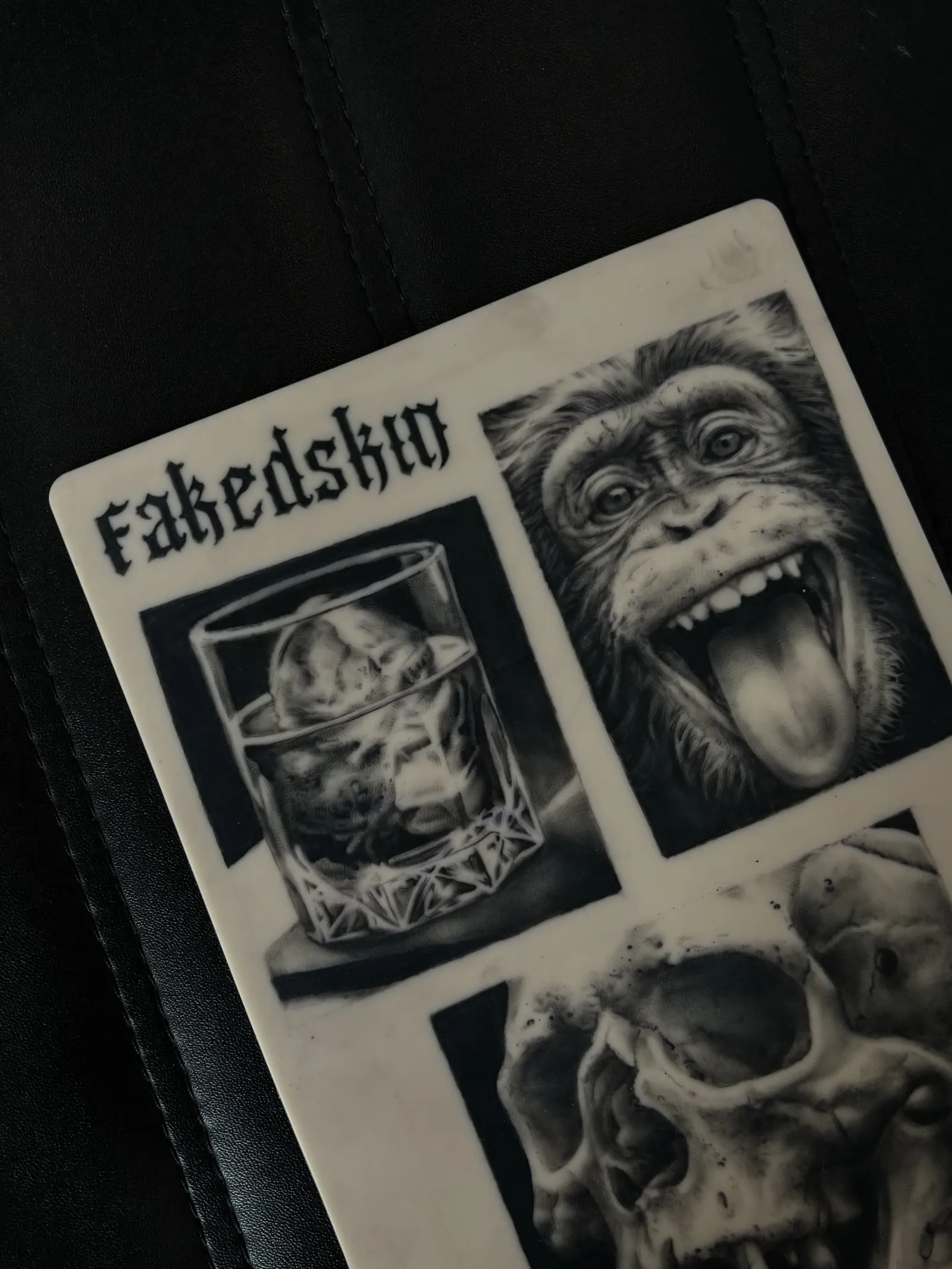 Real Faked Skin pad showing practice artwork; pads ship blank